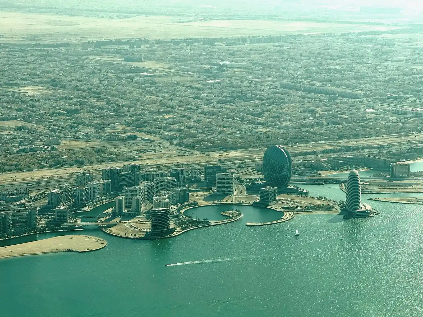 Aerial view of Al Raha Beach