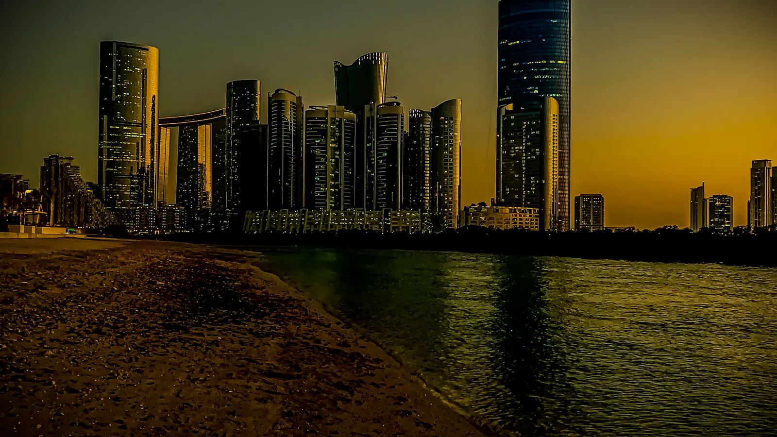 Al Reem Island skyline seen from Reem Central Park