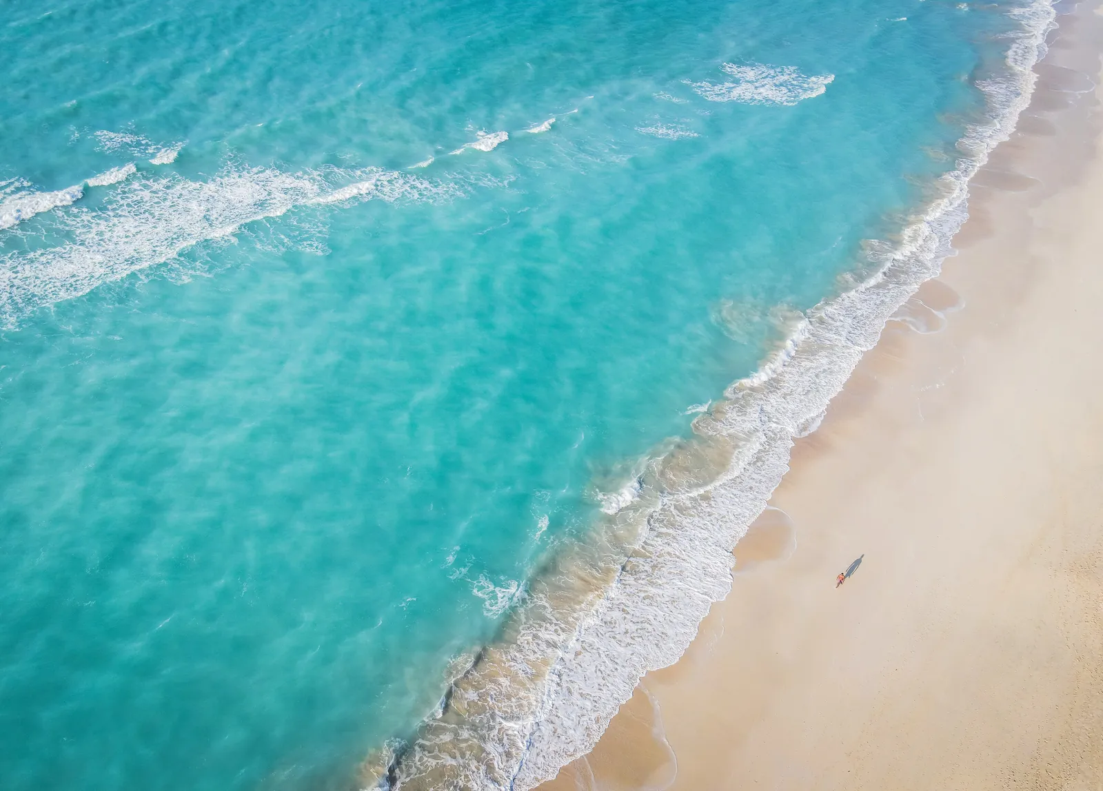 Aerial view of the Saadiyat Marine National Park beach area